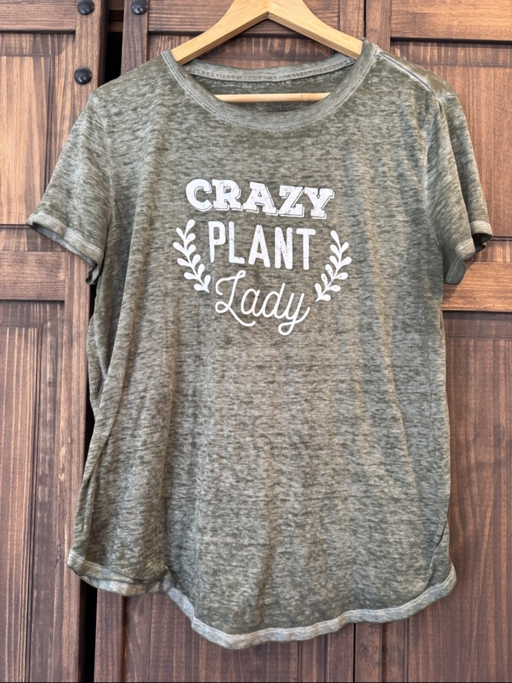 Maurice’s Crazy Plant Lady Short Sleeve Tee - Olive Green